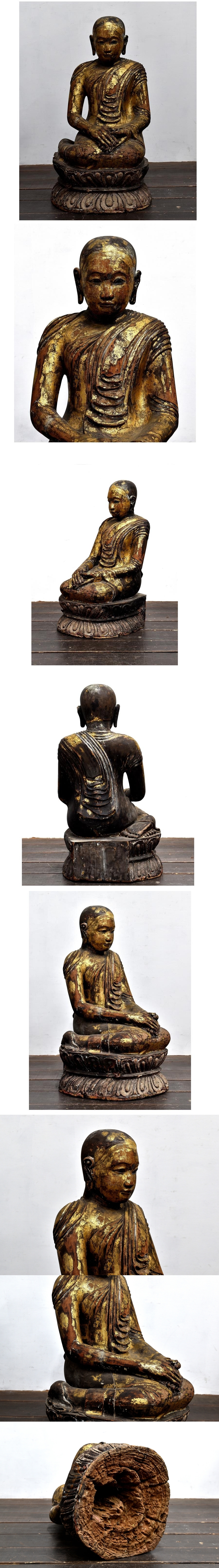 特価超激得仏教美術　木彫暹羅仏　80ｃｍ　特別出品！ 仏像